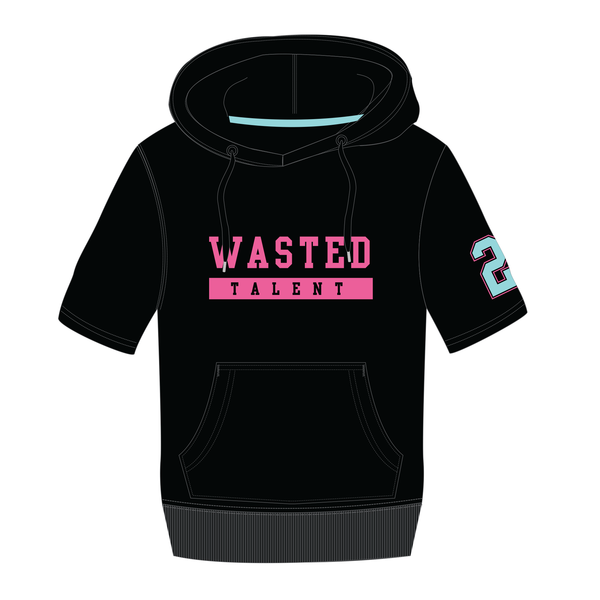 Wasted Talent- UcFit Short Sleeve Hoodie French Terry Hoodie
